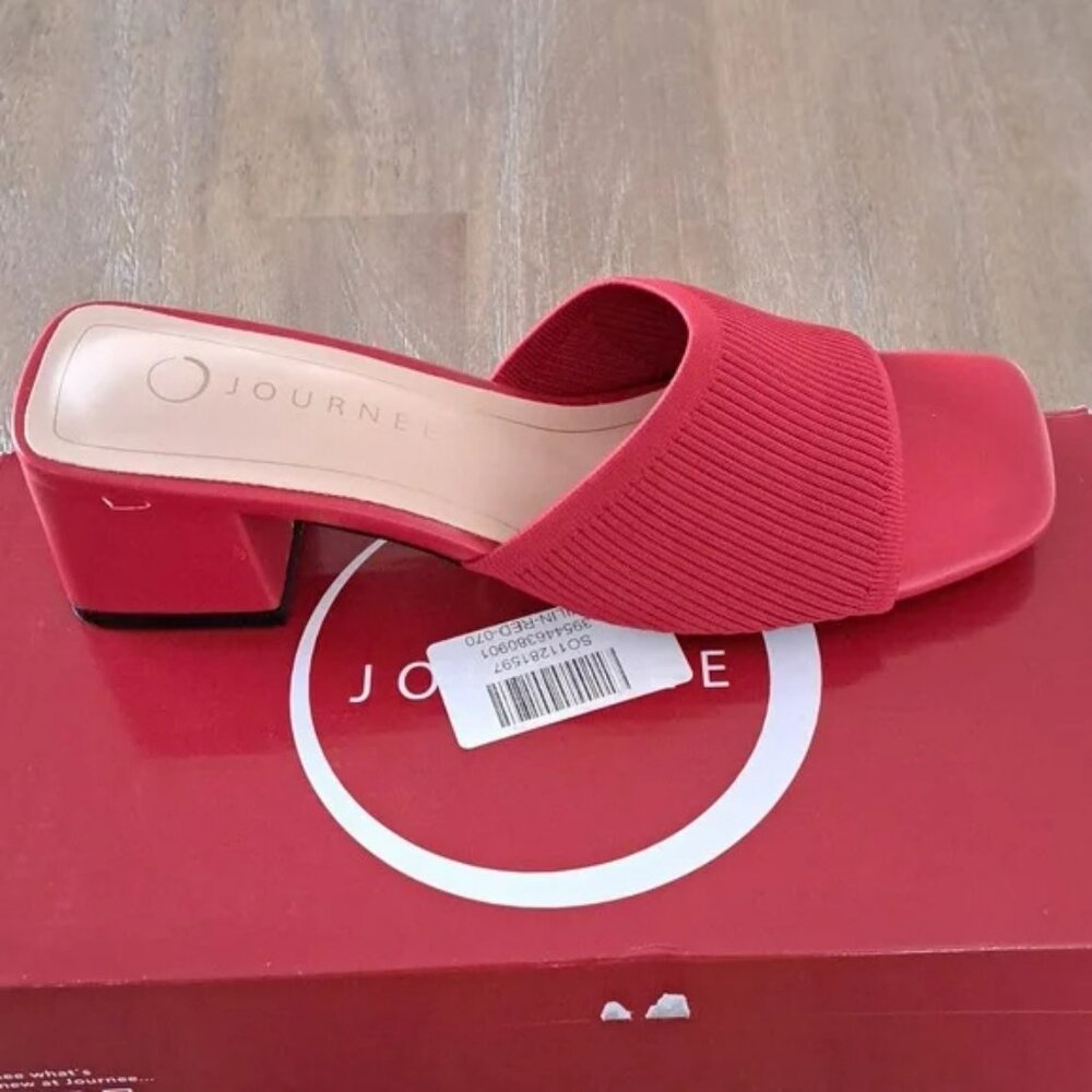 Journee Shilin Dress Sandals - Color: Red - Size: Women 7
